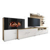 WOHNWAND Elektrokamin MattWeiß, Helle Eiche - Eichefarben/Weiß, Holzwerkstoff (290/170/45cm) - Skraut Home