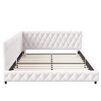 POLSTERBETT 140x200 cm mit LED, USB, Lattenrost, Samt, Beige - Beige, Holz (140/200cm)