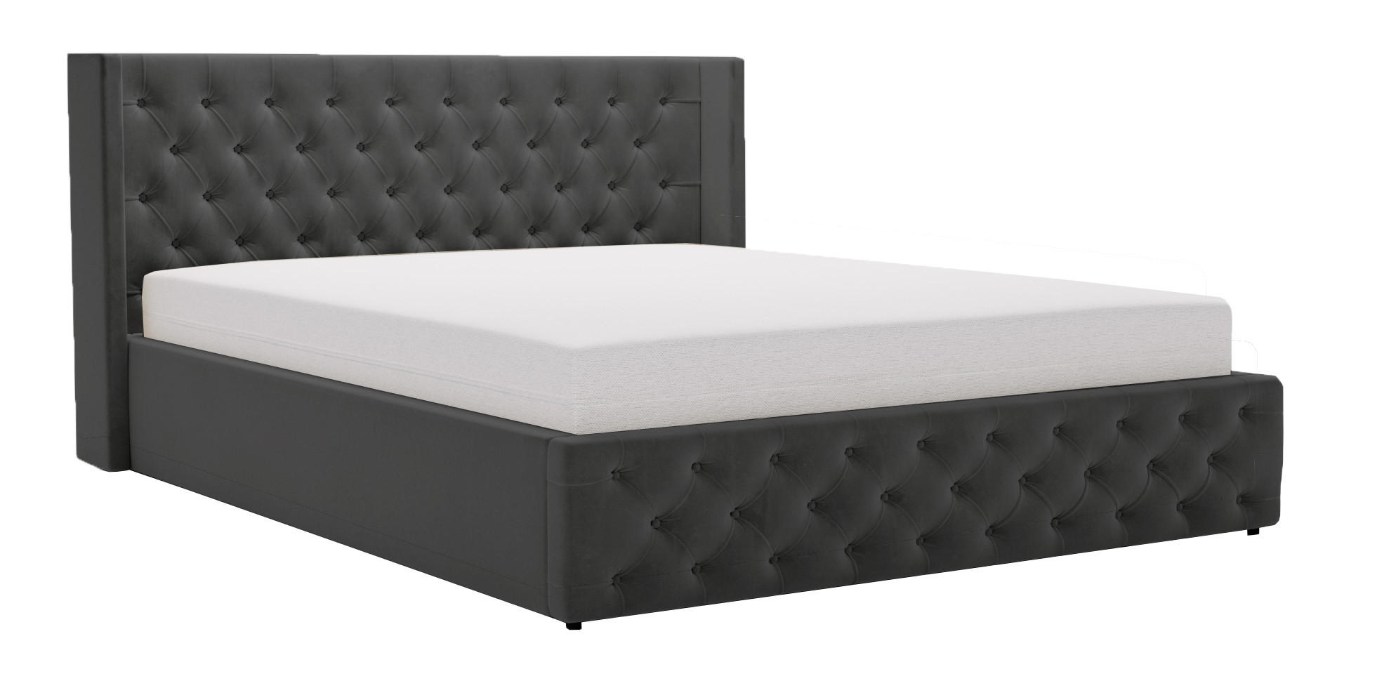 Emporius Polsterbett Schwarz 140x200 cm