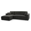 ECKSOFA PULA CORD GRAU - Anthrazit/Schwarz, Kunststoff/Textil (279/187cm) - Luxkor24