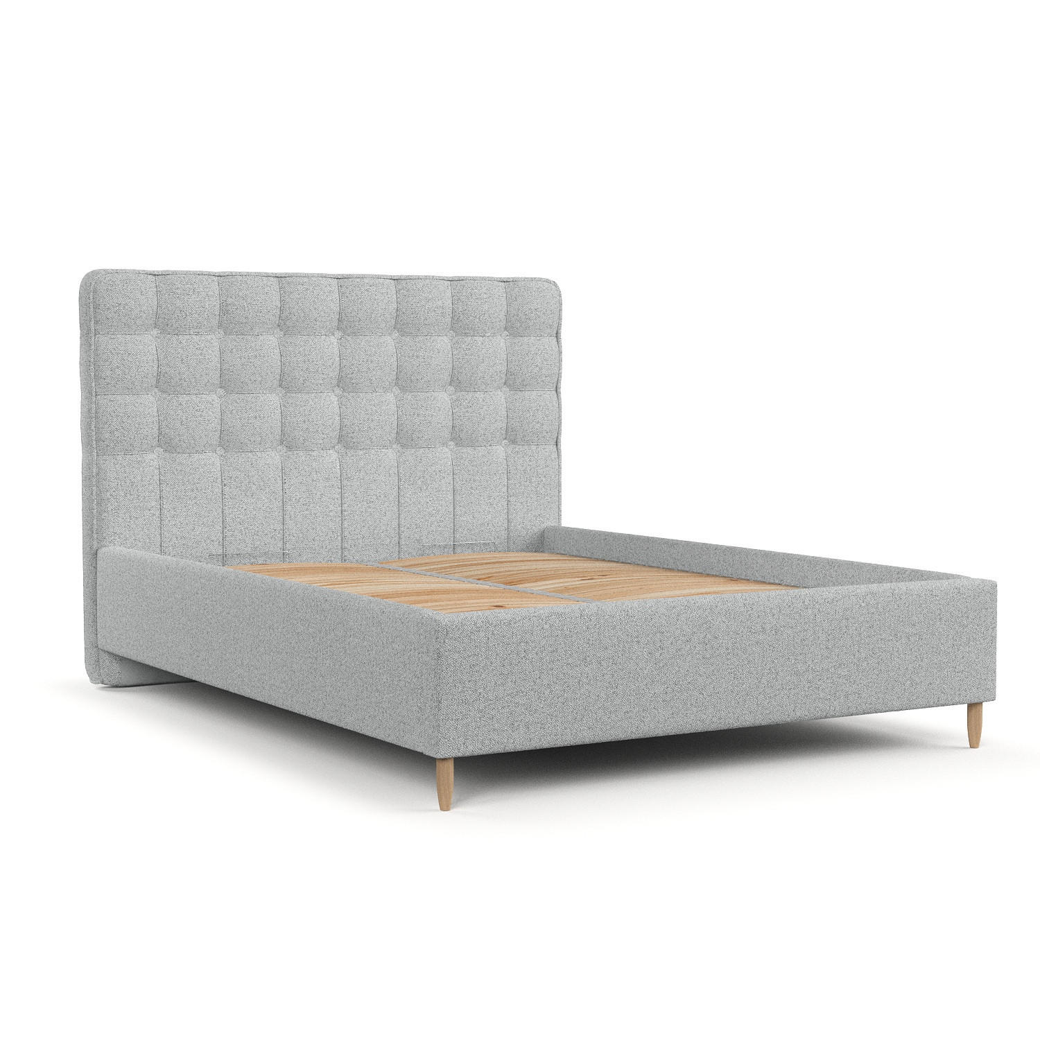 POLSTERBETT Paloma 120/200 cm Hellgrau im Riva Stoff - Hellgrau/Naturfarben, Holz/Holzwerkstoff (120/200cm) - AltaBeds