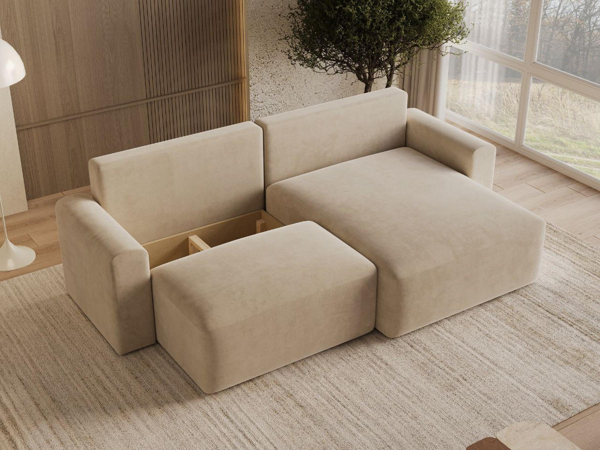 ECKSOFA Aurora Beige - Beige, Holz/Textil (259/145cm) - Graingold