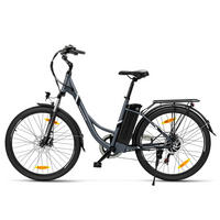 E-BIKE Touroll B1 – 90km Reichweite, 250W Motor, Shimano 7-Gang, Step-Thru Rahmen - Grau, Metall (117cm)