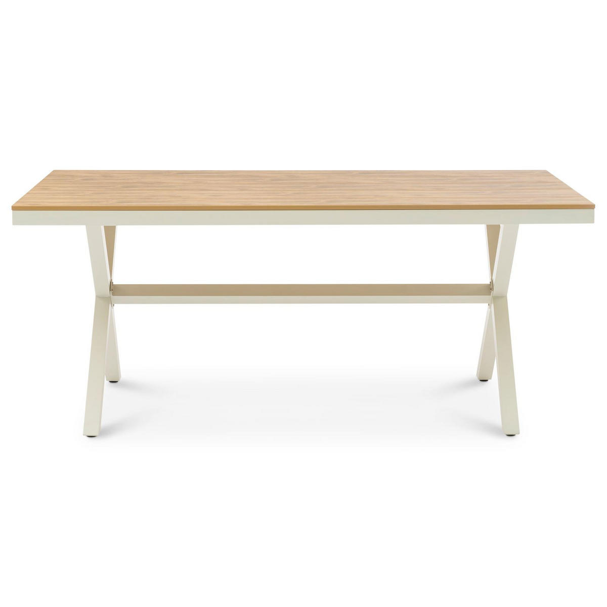 GARTENTISCH ISOLA - Weiß/Naturfarben, Kunststoff/Metall (100/180/76cm) - IDIMEX