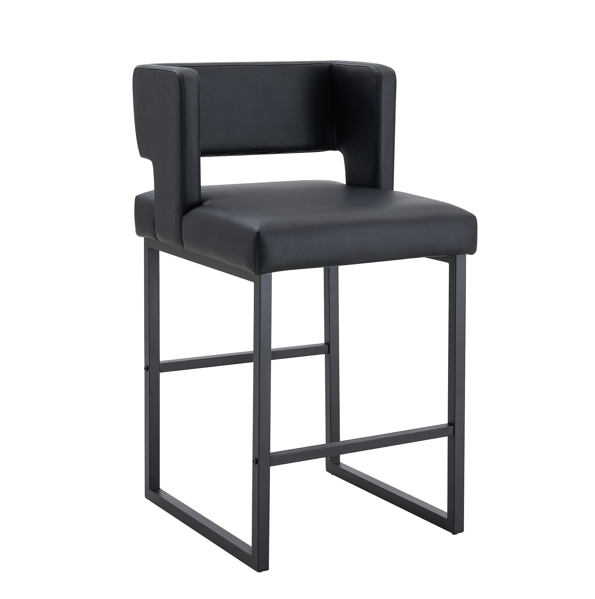 BARSTUHL 2er-Set nordisches Design 91,4 cm Metall/PU Black - Schwarz, Metall (53.3/91.4/48cm) - Meubliv
