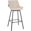 BARHOCKER Lederlook creme - Creme/Schwarz, Textil/Metall (49/105/56cm) - CLP