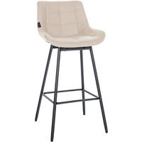 BARHOCKER Lederlook creme - Creme/Schwarz, Textil/Metall (49/105/56cm) - CLP