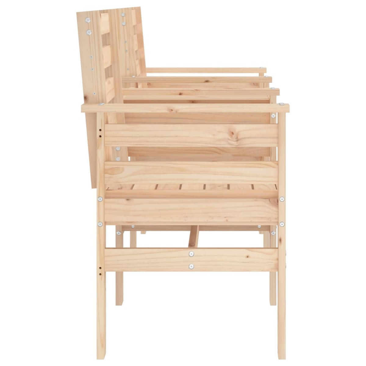 GARTENBANK mit Tisch 2-Sitzer Massivholz Kiefer - Braun, Holz (175/89/55cm) - furnicato