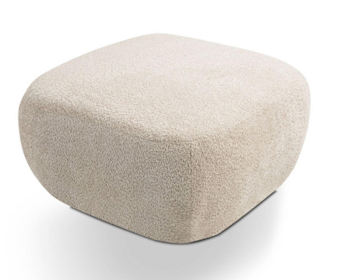 POUF Hellbeige LIO Bezogen Mit Abriamo Stoff Auf Schwarzen Niedrigen Beinen - Beige, Textil (75/39/75cm) - Sepro Meble