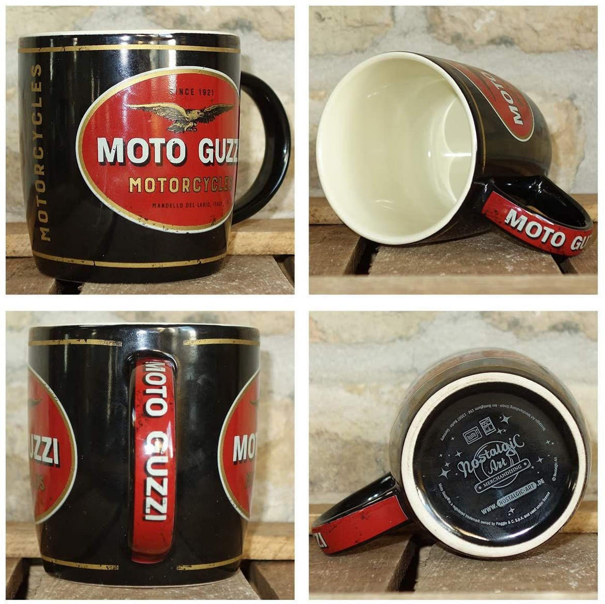 KAFFEETASSE 330 ml Moto Guzzi Moto Guzzi Logo Motorcycles - Multicolor, Keramik (0.33L) - Nostalgic-Art