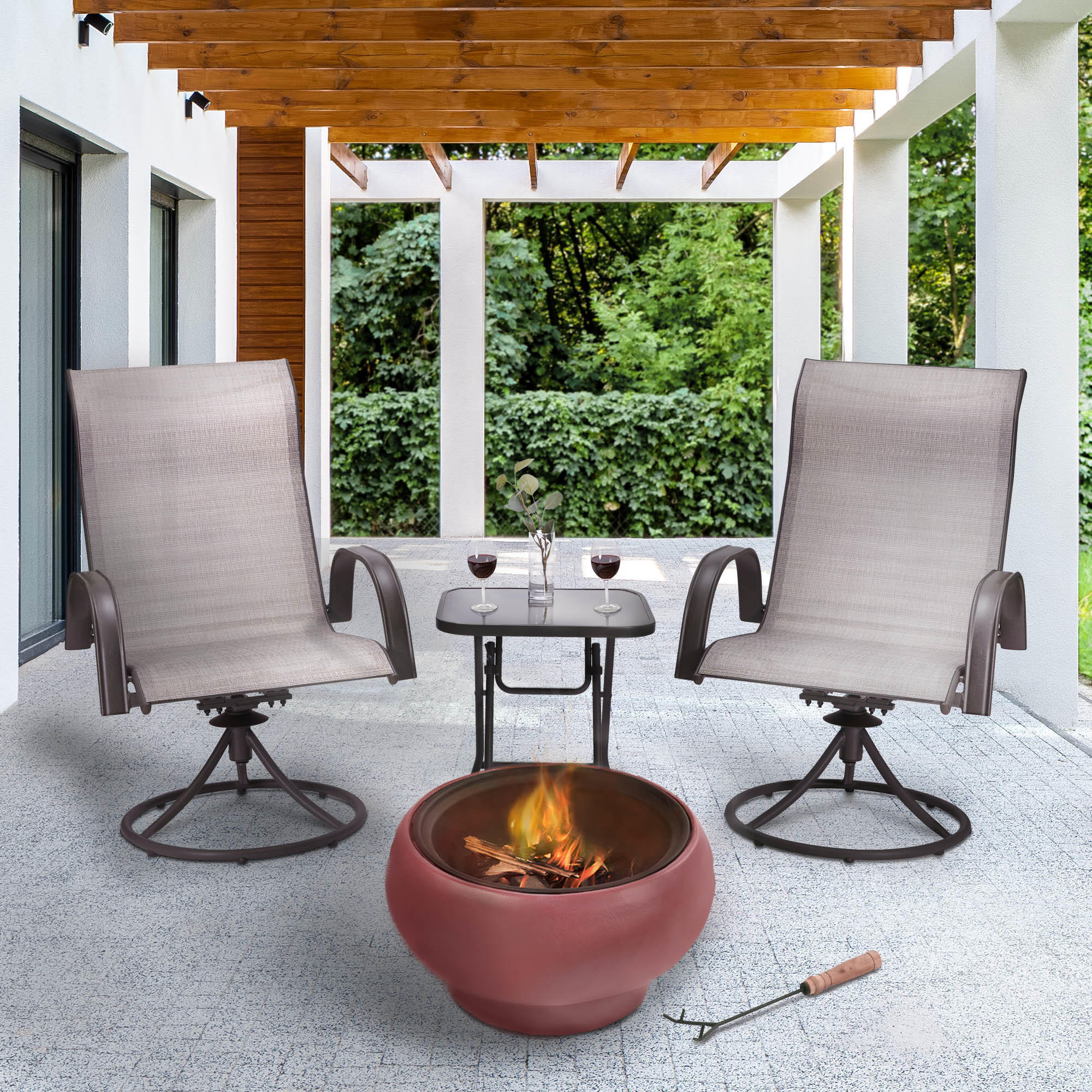 FEUERSTELLE Rot - Rot, Metall (53/47/47cm) - Teamson Home