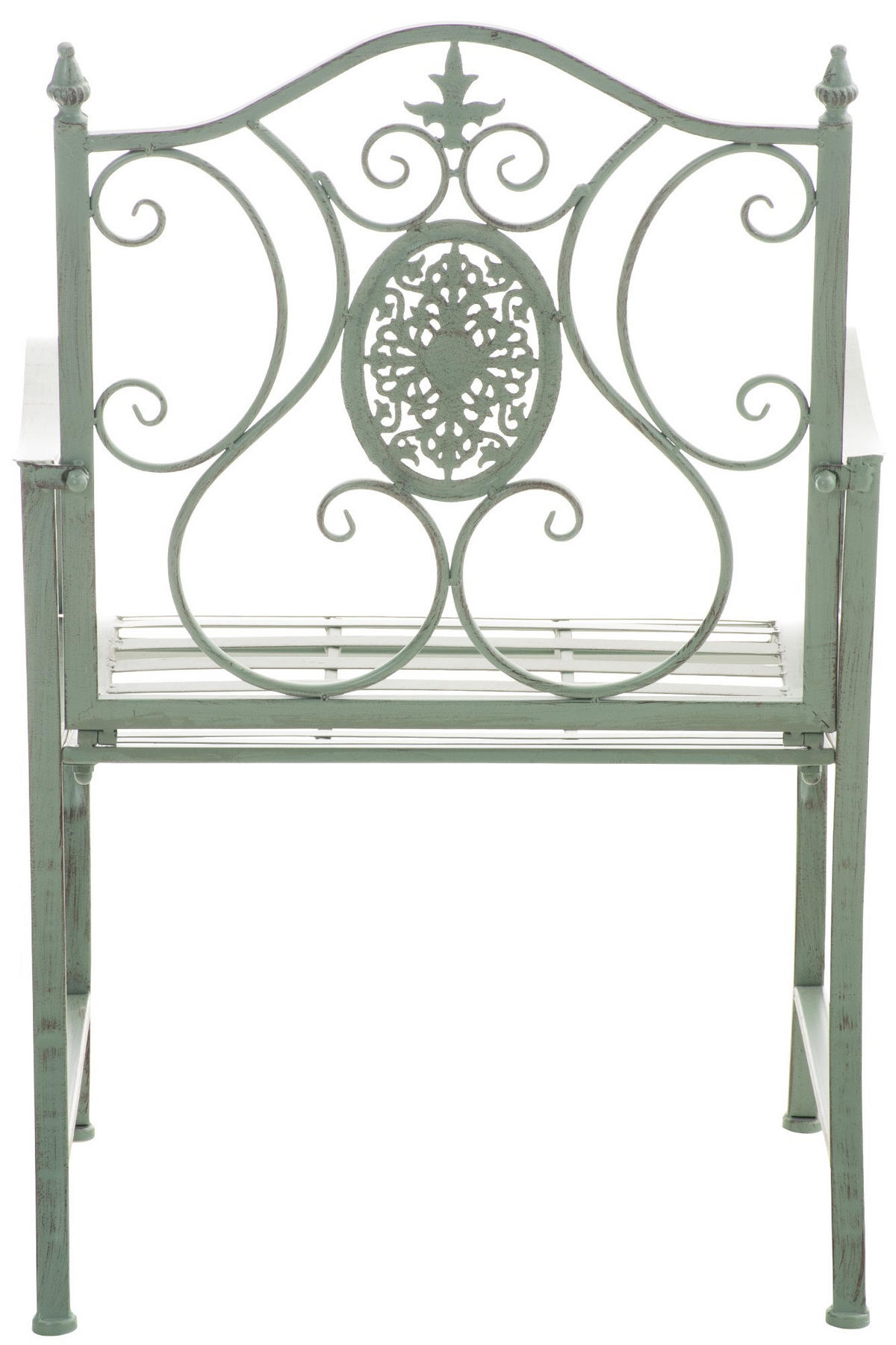 GARTENSTUHL 2er Set Metall antik-grün - Grün, Metall (62/94/53cm) - CLP