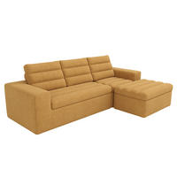 ECKSOFA 253/161/89 cm Orange mit 1 Fußhocker - Orange, Textil (253/161cm) - Oxeza