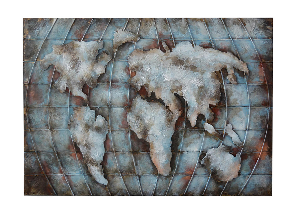 METALLBILD Blau 100/70 cm - Blau, Metall (100/70cm) - KUNSTLOFT