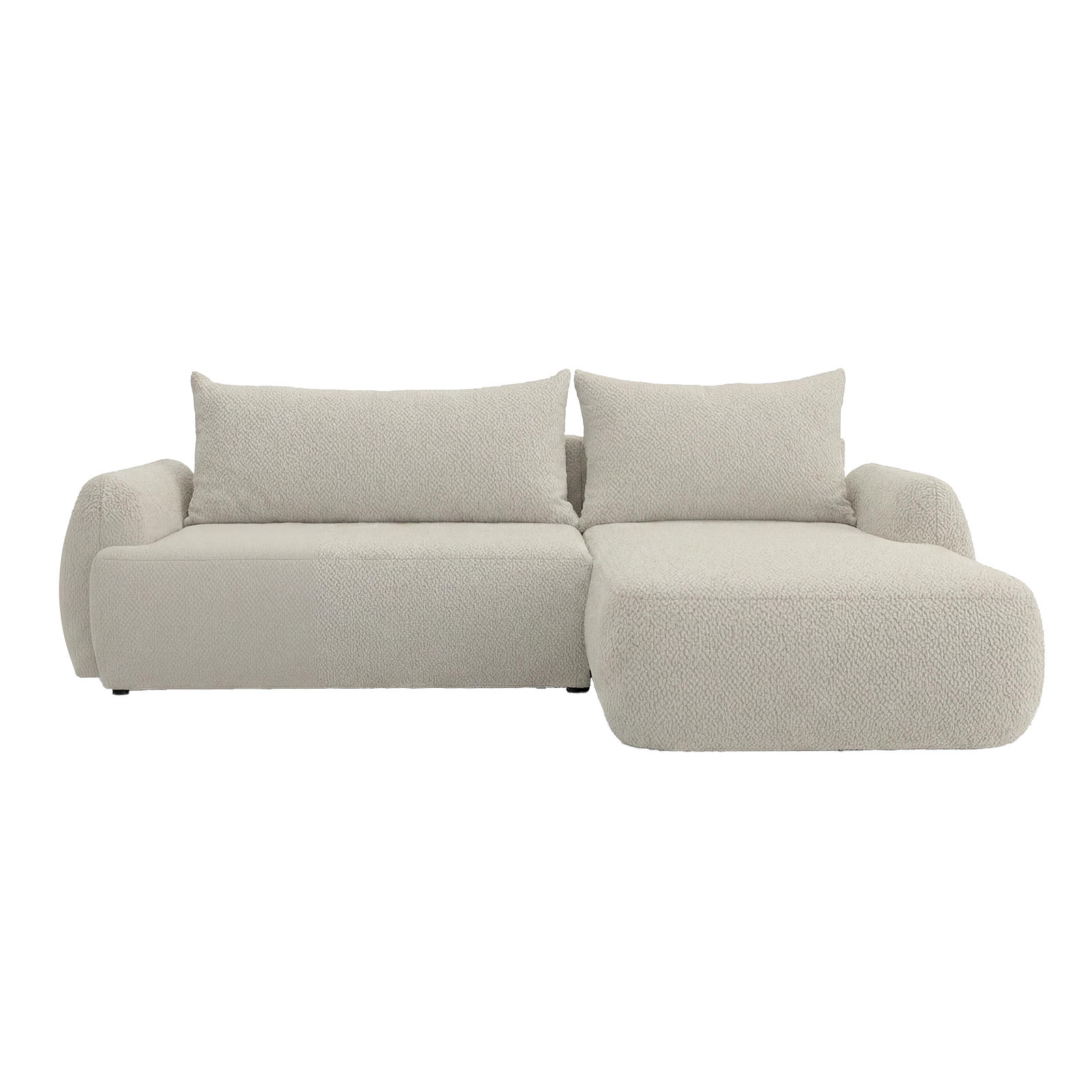ECKSOFA MUNDUK II mit Schlaffunktion, Beige - Beige, Textil (260/184cm) - Fedve