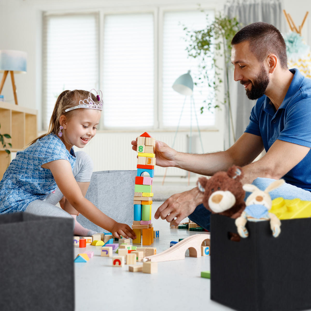 FILZKORB - Anthrazit, Textil (30/30/30cm) - Relaxdays