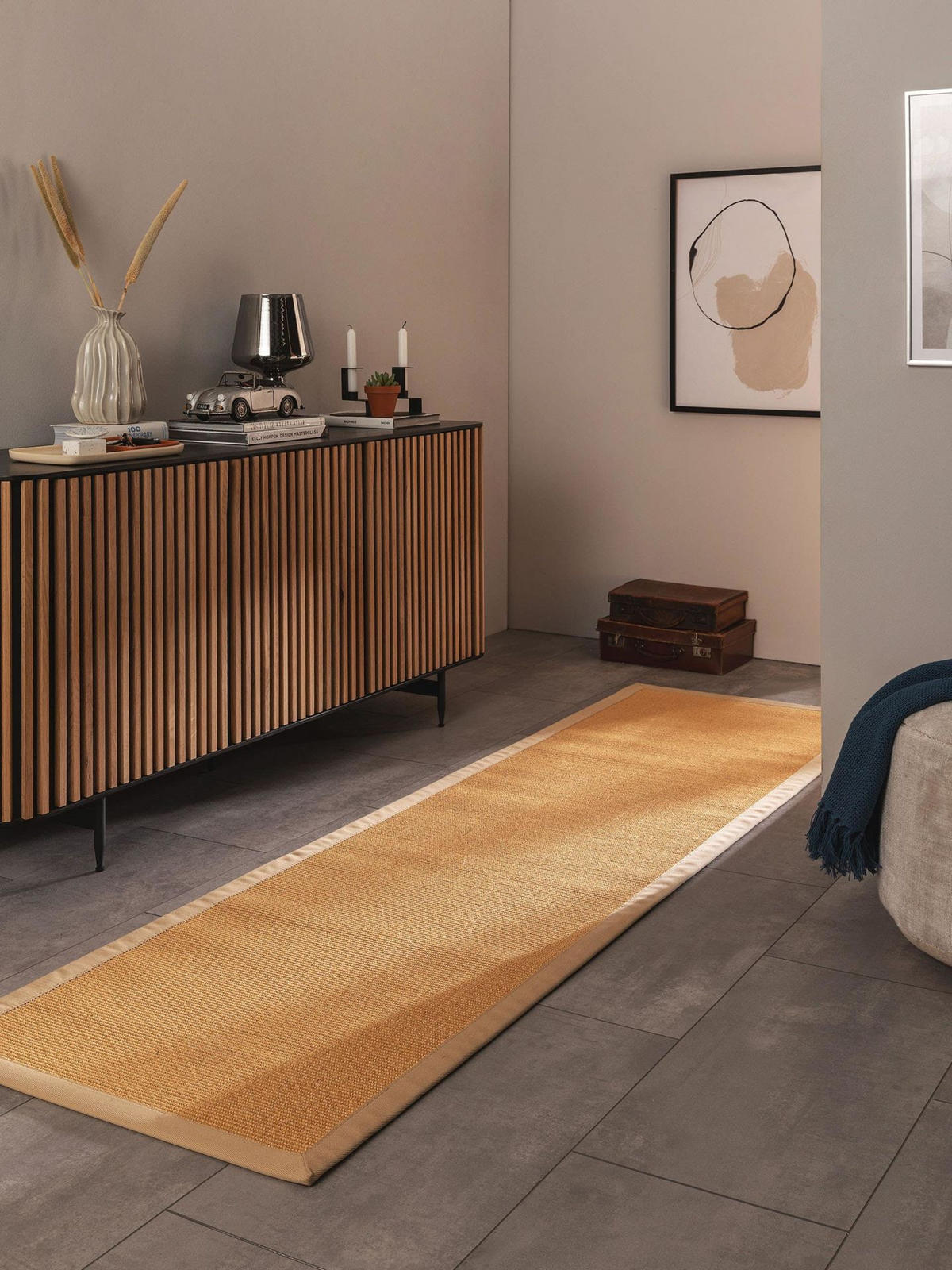 SISALTEPPICH Sana Beige 70x300 cm - Beige, Naturmaterialen/Kunststoff (70/1cm) - KUNSTLOFT