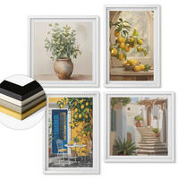 WANDBILDER 4er-Set - 50x50 cm & 40x60 cm Weißer Rahmen - Architektur der Zitronenstadt - Weiß, Kunststoff (50/50cm) - ArtPrintCave