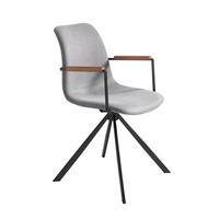 STUHL Drehstuhl aus dunkelgrauem Stoff 50/62/85 cm - Nussbaumfarben/Schwarz, Textil (50/85/62cm) - ANGEL CERDA