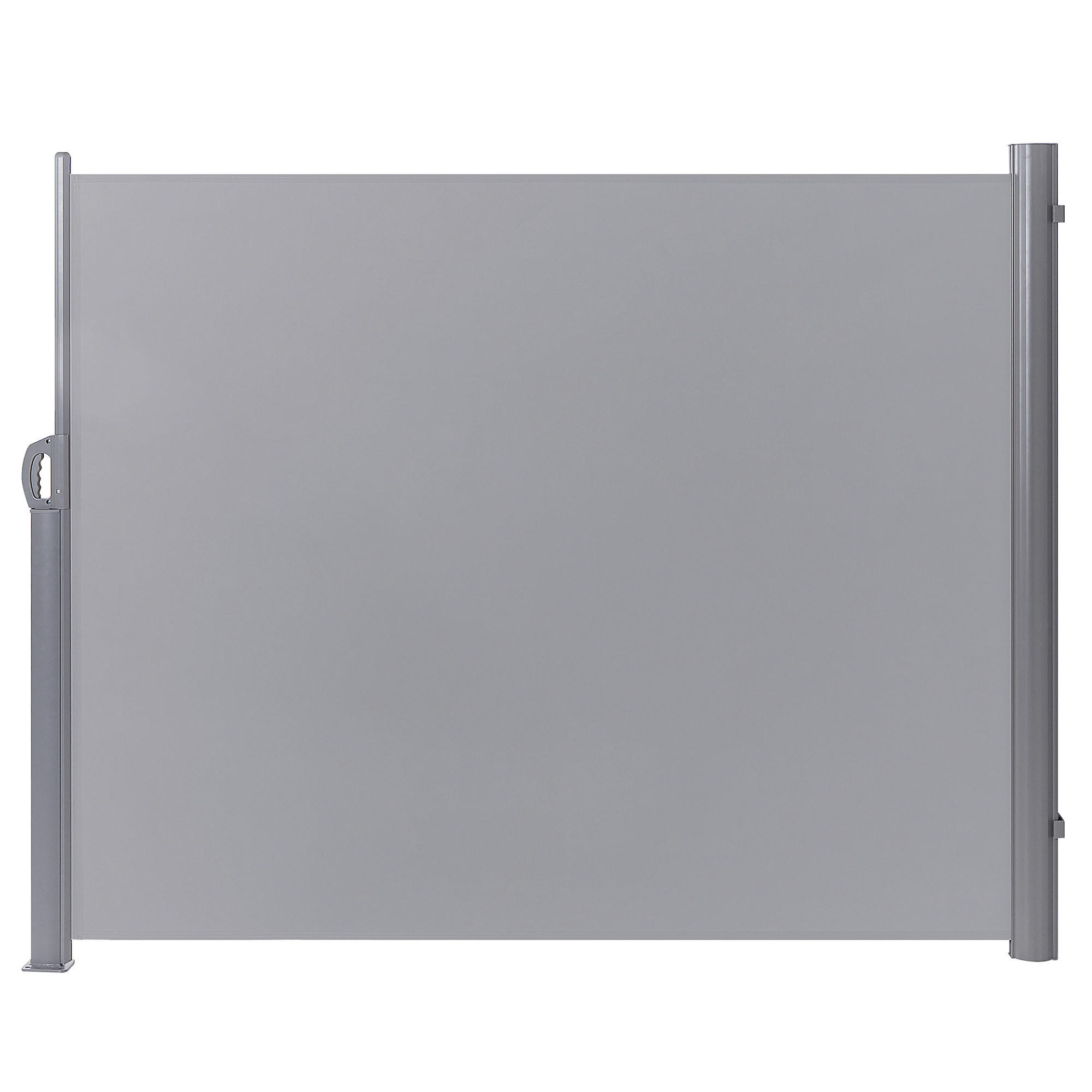 SEITENMARKISE hellgrau ausziehbar 160/300 cm Dorio - Silberfarben/Grau, Kunststoff (305/160/9cm) - Beliani