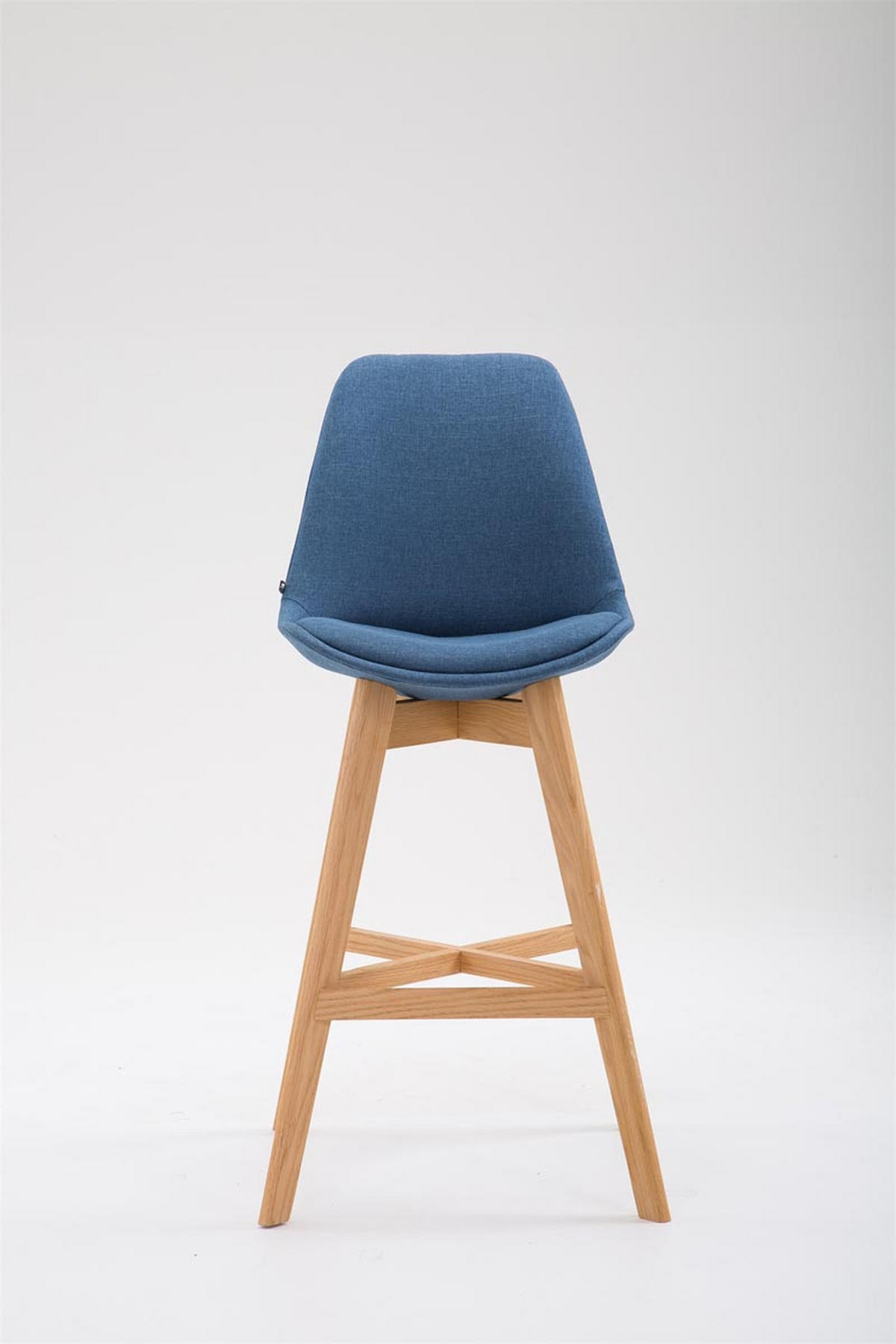 BARHOCKER Canada, Gestell Narura, Stoff Blau - Blau/Naturfarben, Holz/Textil (48/100/56cm) - TPFLiving