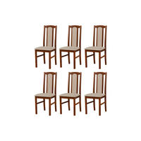 ESSZIMMERSTUHL - Set 6x Bos 7 Kastanie, aston 2 - Kastanienfarben/Sandfarben, Holz (43/96/40cm) - Leaf Design
