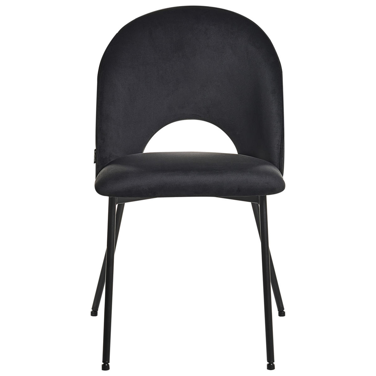 ÉTKEZŐSZÉK 2 darabos Szett Bársony Fekete Covelo - fekete, textil/fém (48/83/53cm) - Beliani