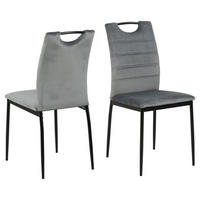 STUHL 4er-Set velours grau - Grau, Holzwerkstoff (44/92/54cm) - ebuy24