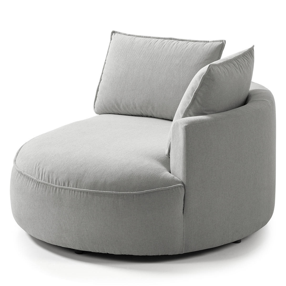 OTTOMANE - modular - Hellgrau/Schwarz, Kunststoff/Textil (126/82/154cm) - home24