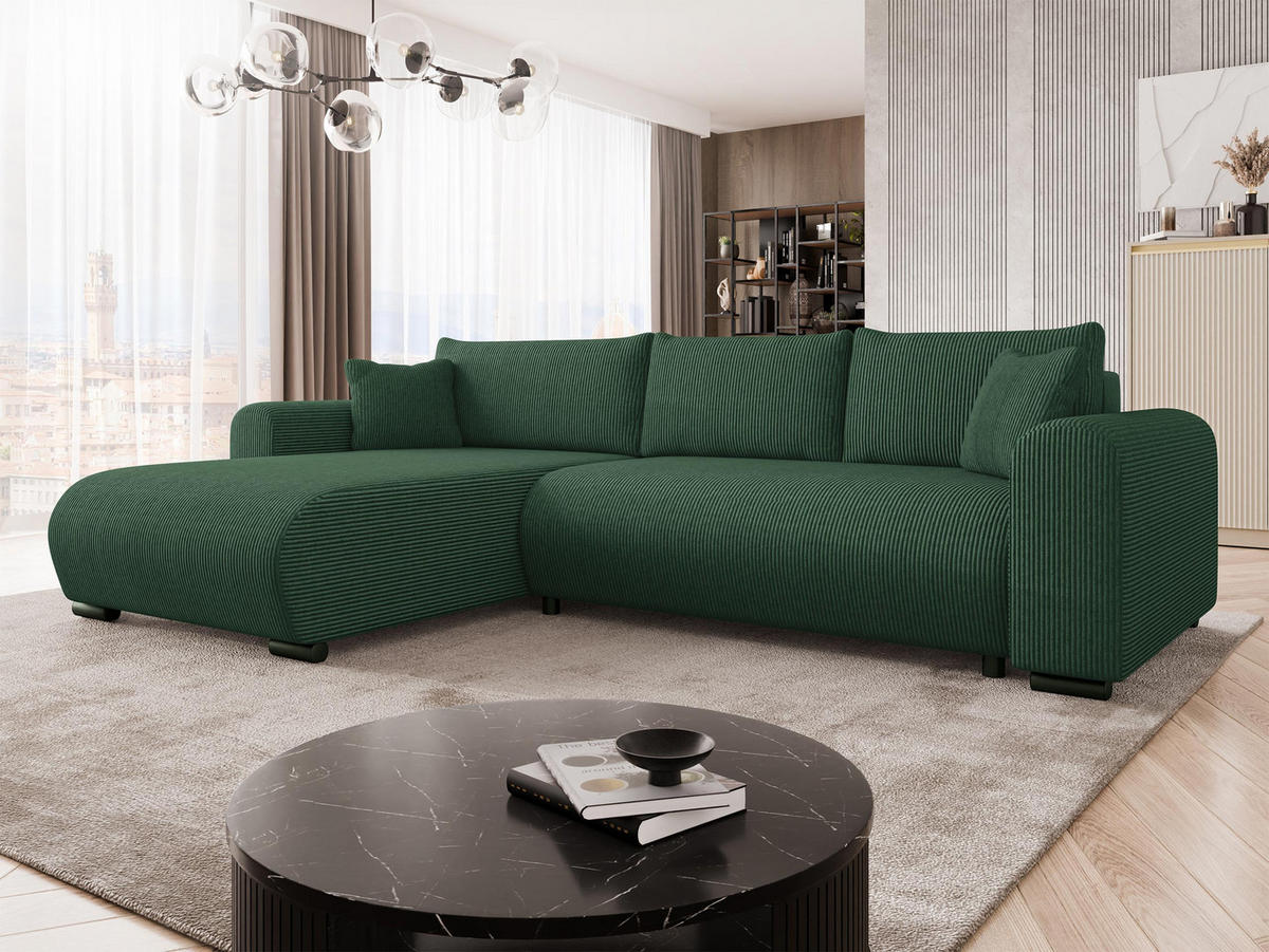 COLTAR Merkos Reiat - verde închis/negru, material textil/lemn (285/188cm) - MIRJAN24