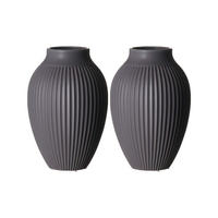 VASEN Alsta Grau 19 cm 2er Set - Grau, Keramik (19cm) - Ritzenhoff Breker