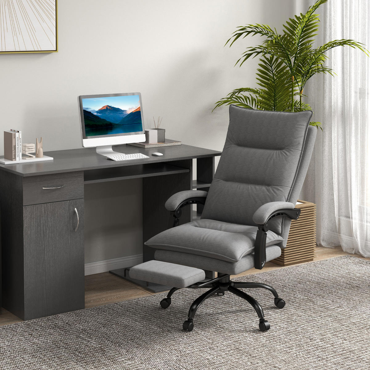 DREHSTUHL, Massage & Heizfunktion, ergonomisch, 66/74/114-121,5 cm, grau - Grau, Kunststoff (74/121.5/66cm) - Redom