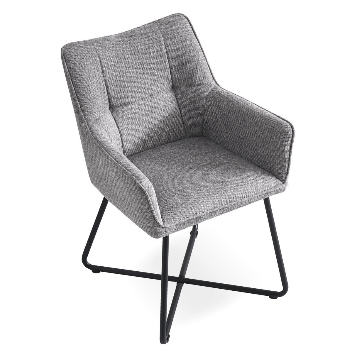 ARMLEHNSTUHL BREIGHT Grau 2 Stück - Grau, Textil/Metall (56/83/59cm) - B&D Home