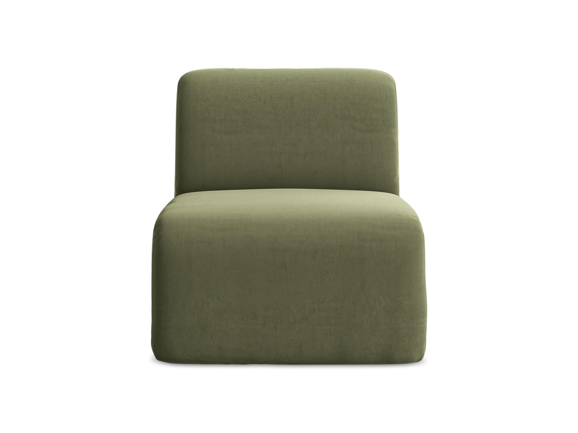 SOFAELEMENT Samt Stoff Grün - Schwarz/Olivgrün, Holzwerkstoff/Kunststoff (70/75/94cm) - Makamii