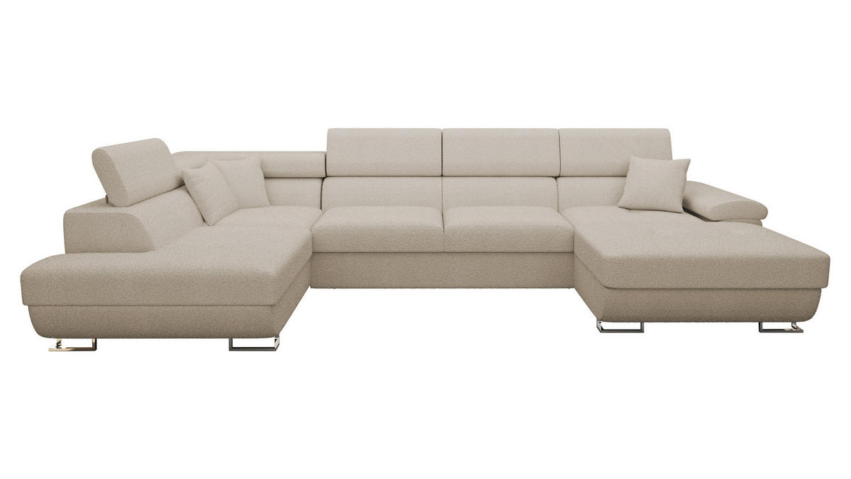 WOHNLANDSCHAFT Cotere Bis Premium, Seite: Links - Beige, Holz/Textil (345/91/202cm) - MIRJAN24