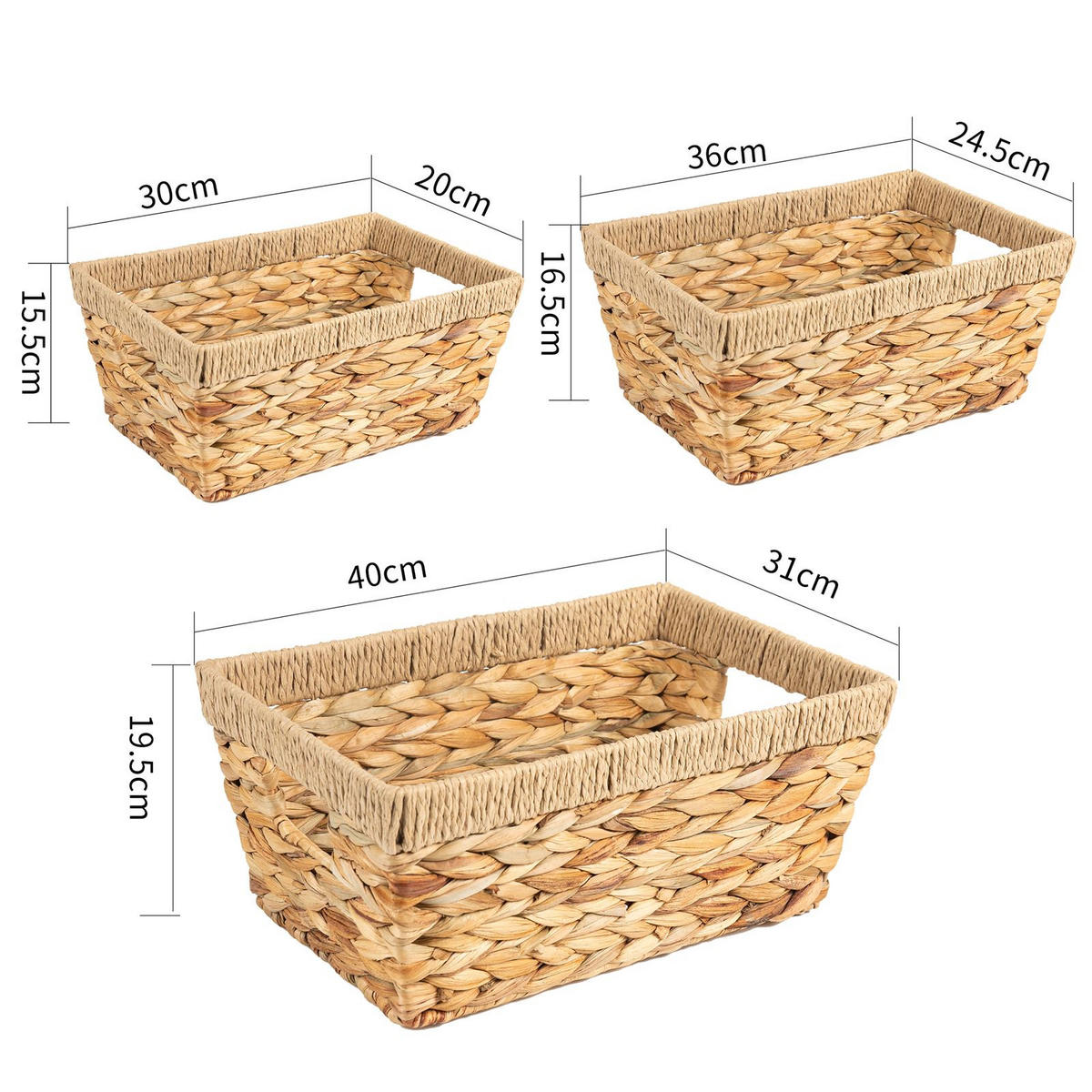 AUFBEWAHRUNGSKÖRBE SINTRA - Naturfarben, Naturmaterialen (40/19/30cm) - IDIMEX