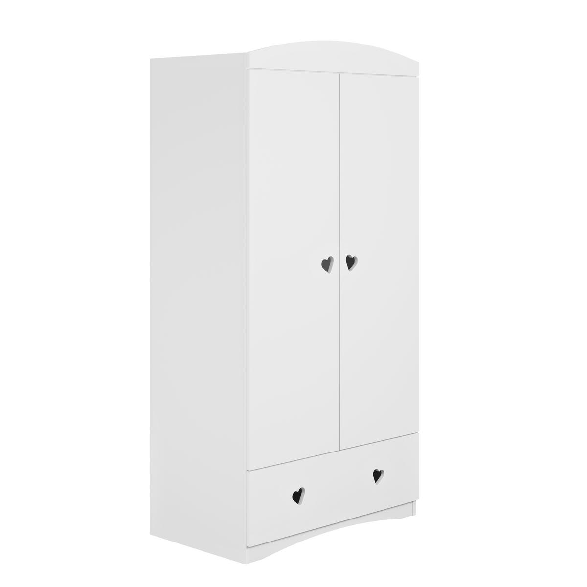 KINDERKLEIDERSCHRANK Julia 36/187/90 - Weiß, Holzwerkstoff (36/187/90cm) - Kocot Kids