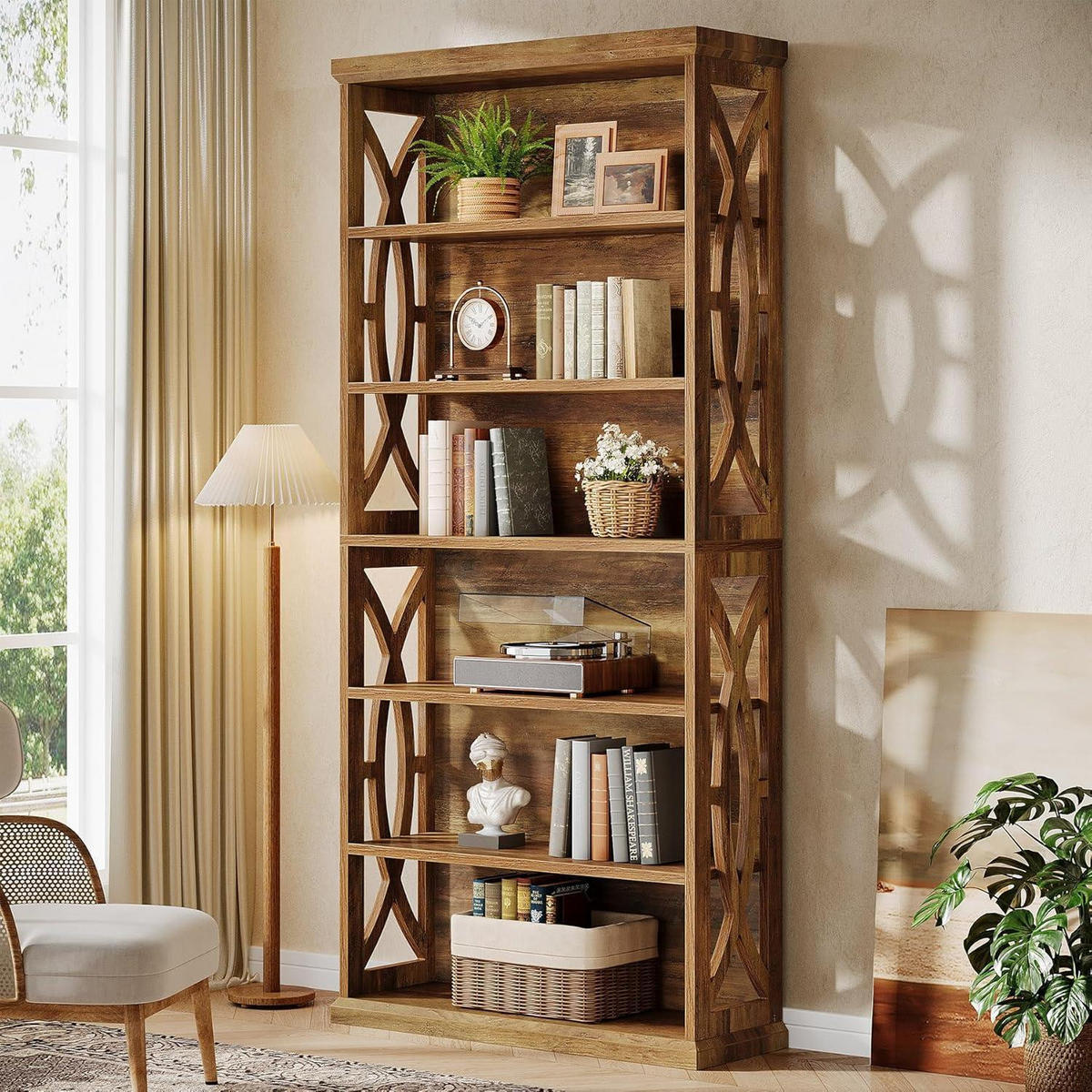 BÜCHERREGAL 6-Etagen Standregal Rustikales Braun 80 x 30 x 180 cm - Braun, Holzwerkstoff (80/180/30cm)