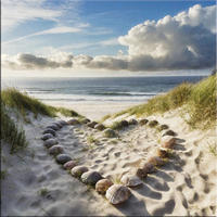 GLASBILD 30×30 cm Strand - Beige, Glas (30/30cm) - artissimo