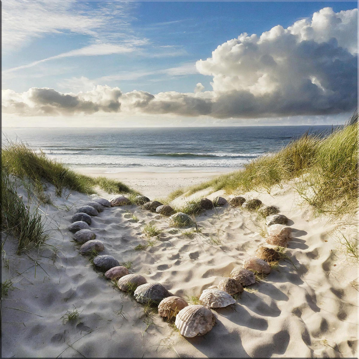 GLASBILD 30×30 cm Strand - Beige, Glas (30/30cm) - artissimo