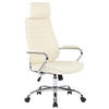 CHEFSESSEL Echtleder Creme - Chromfarben/Creme, Leder/Metall (59/117/57cm) - CLP