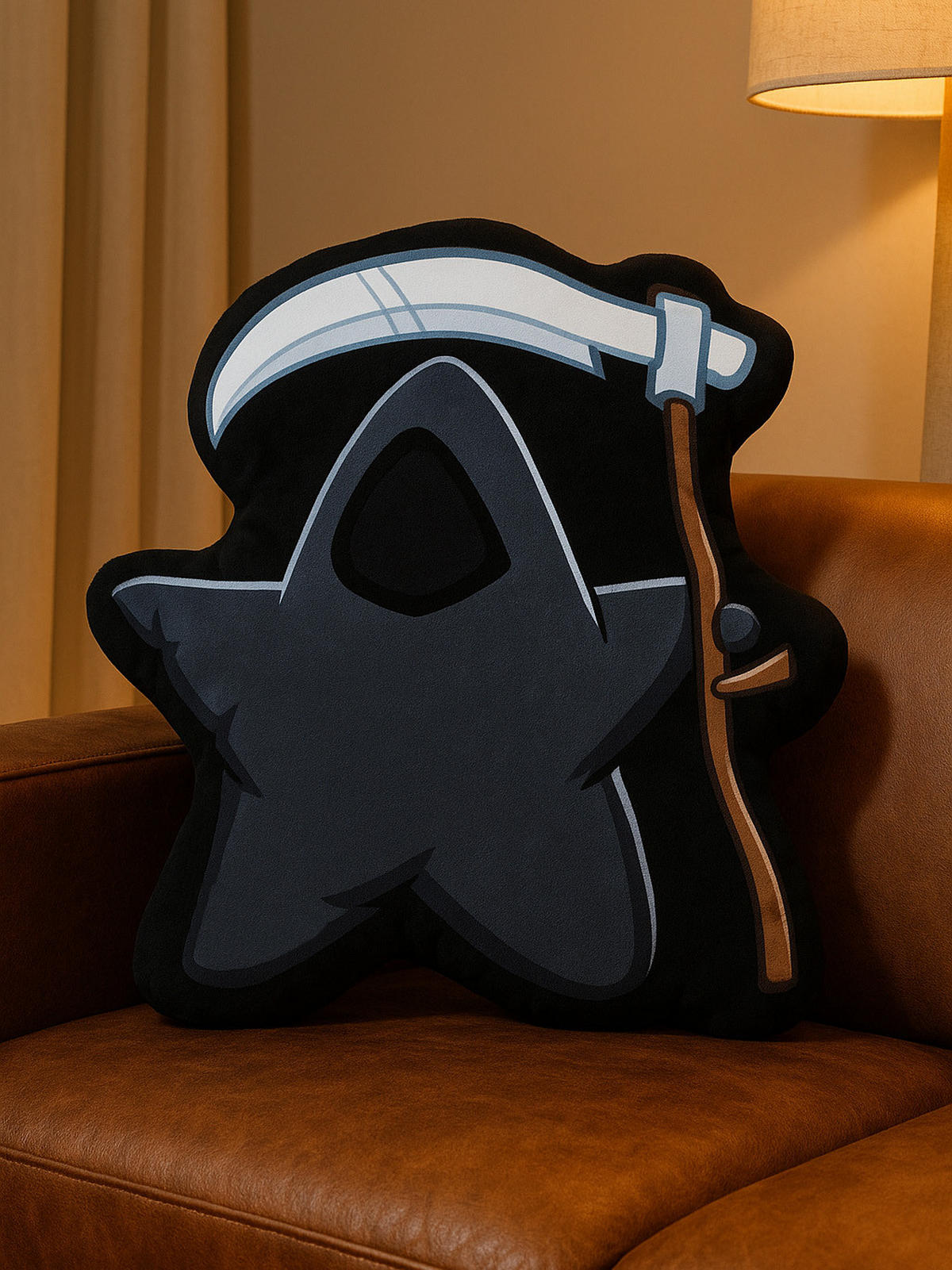 ZIERKISSEN Tod aber lustig Schwarz 37 x 32 cm - Schwarz, Textil (32/37cm) - United Labels