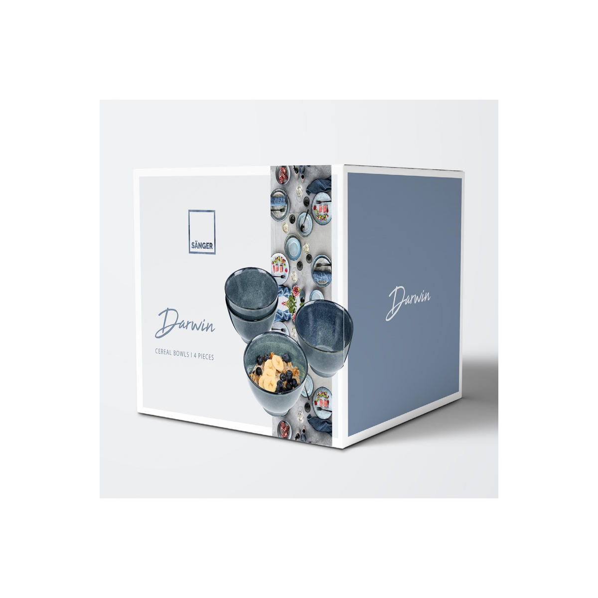 MÜSLISCHALEN SET DARWIN - 4 teilig aus Steingut - Blau, Keramik (15.5cm) - Sänger