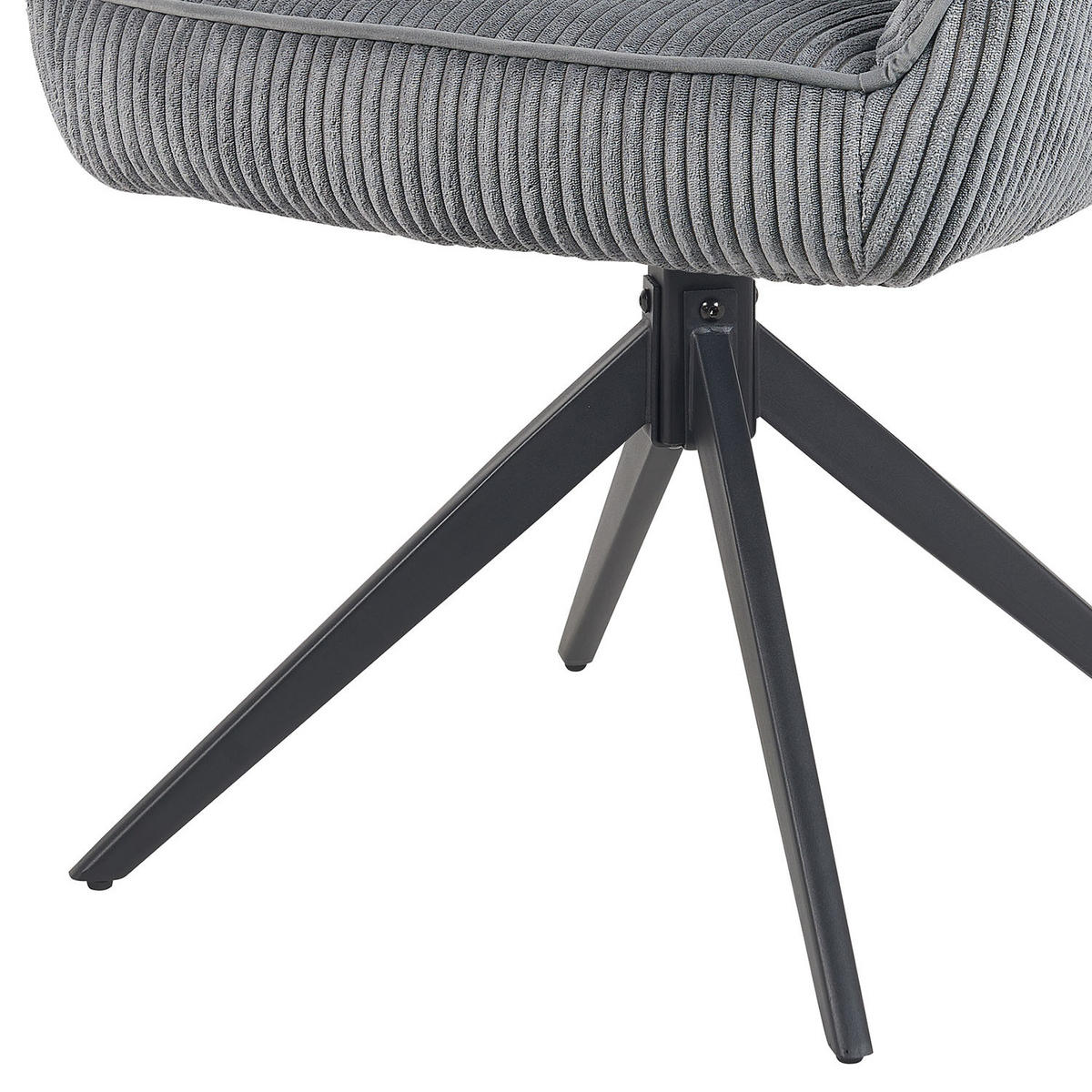 ARMLEHNSTUHL Mika-Kian 2er-Set - Schwarz/Grau, Textil/Metall (60/82/61cm) - DUBI Möbel