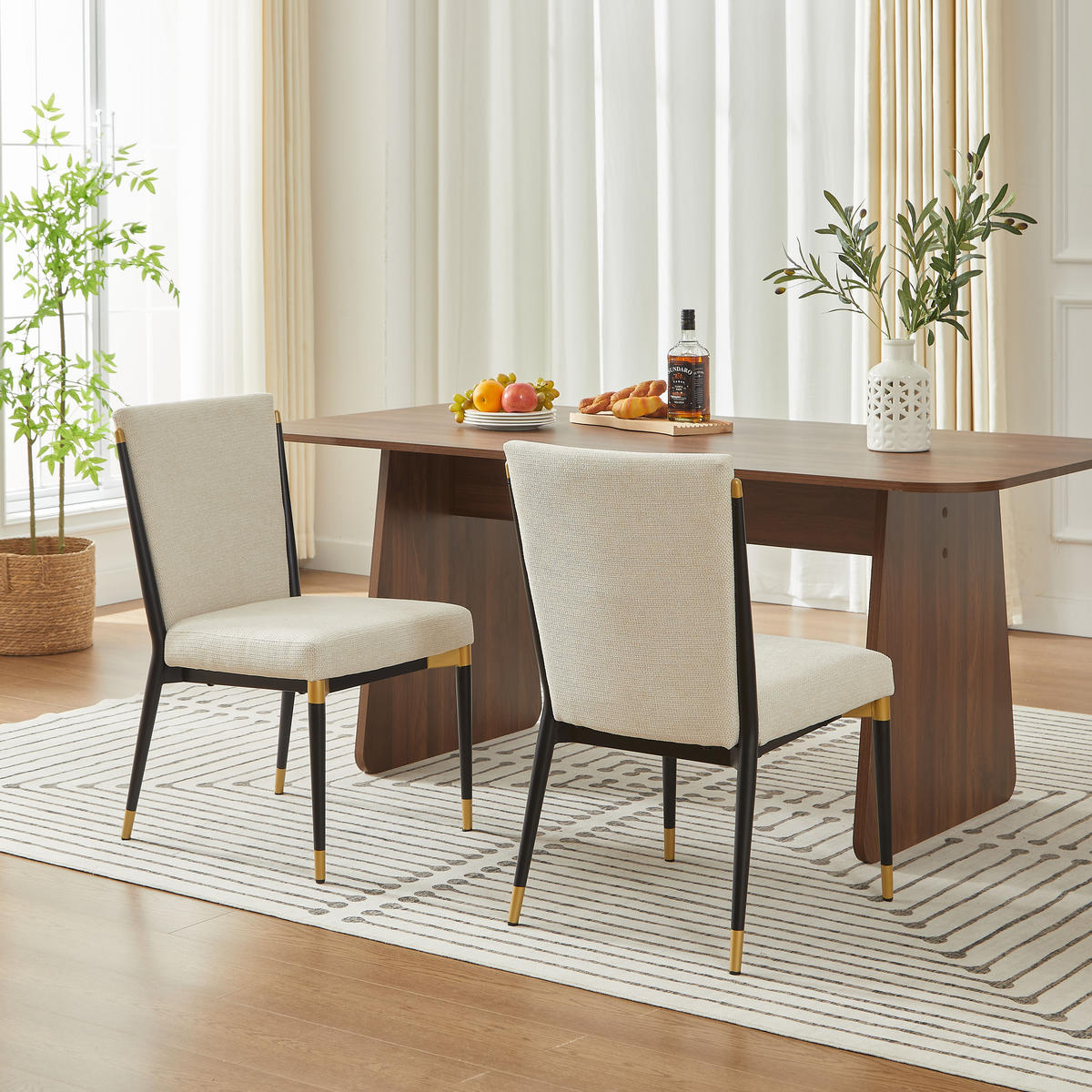 ESSZIMMERSTUHL 2er-Set mit Stoffkissen, Creme - Beige, Textil (49/85/59cm)