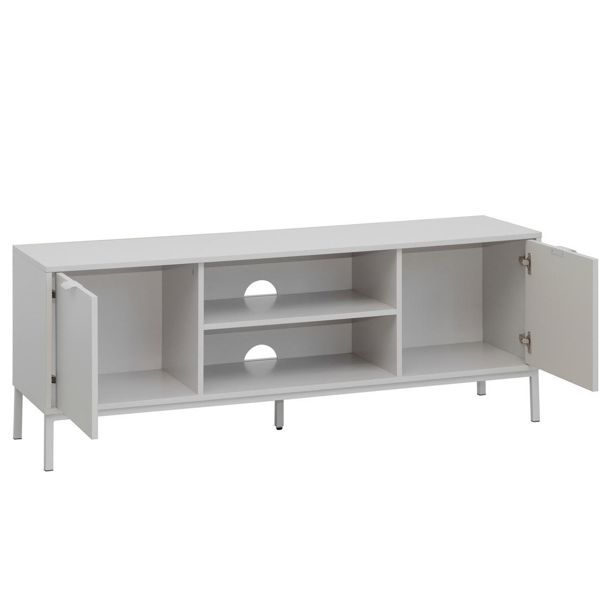 TV-LOWBOARD - Hellgrau - Hellgrau, Holzwerkstoff/Metall (140/54/40cm) - home24