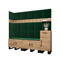 GARDEROBEN-SET 196/210/45,6 - Waldgrün/Schwarz, Holz/Kunststoff (210/196/45.6cm) - Abiks Möbel