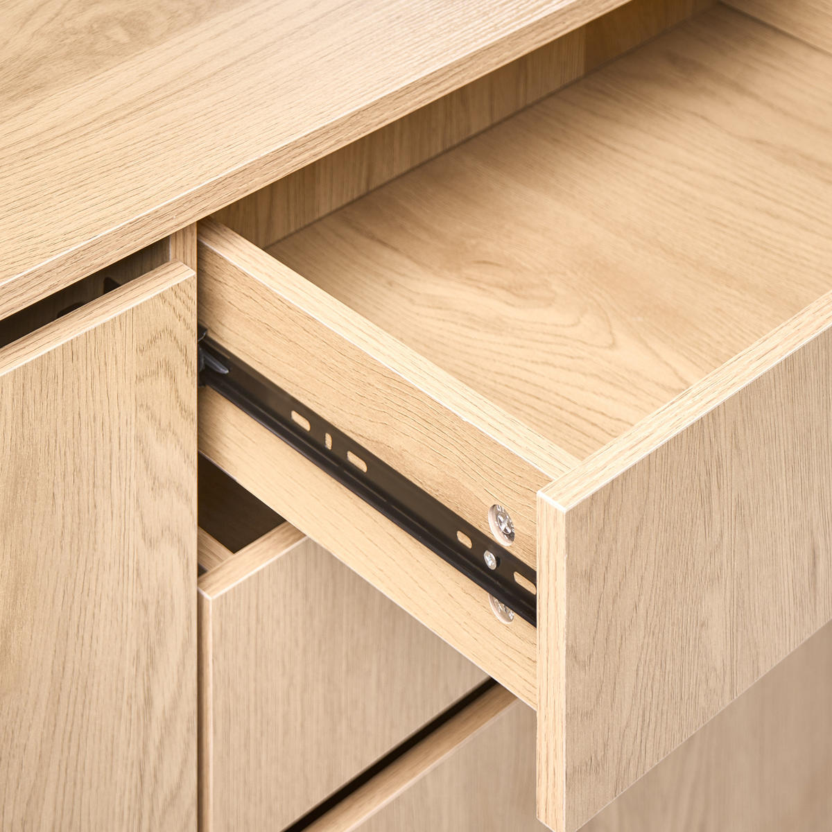 SIDEBOARD mit 2 Türen Hellbraun Moncton - Hellbraun, Holzwerkstoff (160/75/45cm) - Beliani