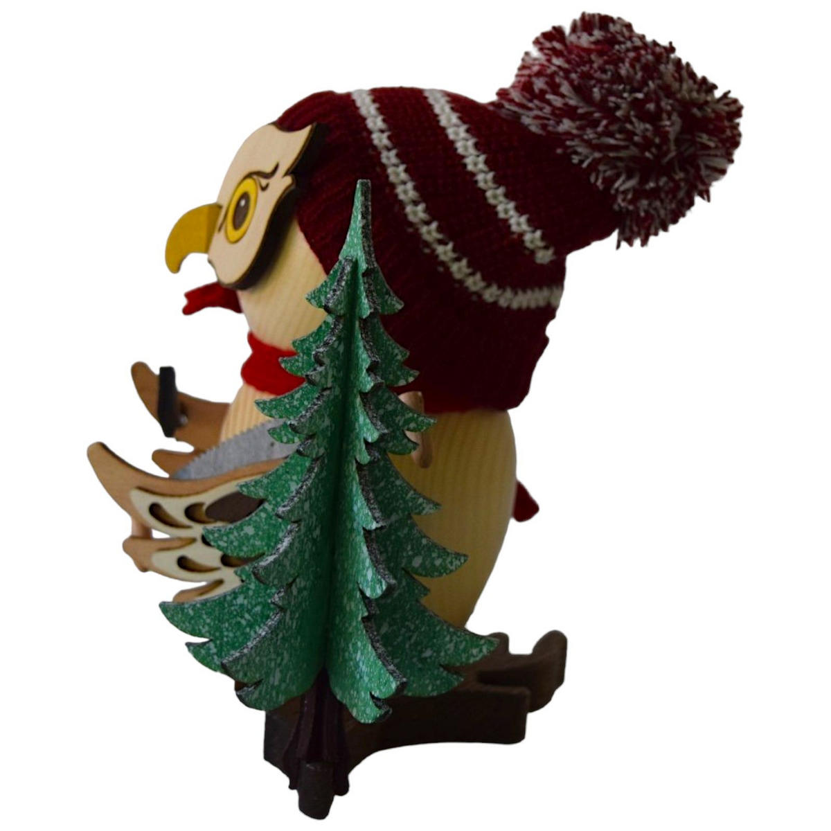 RAUCHFIGUR Eule Waldarbeiter 15 cm - Multicolor, Holz (10/15/10cm)