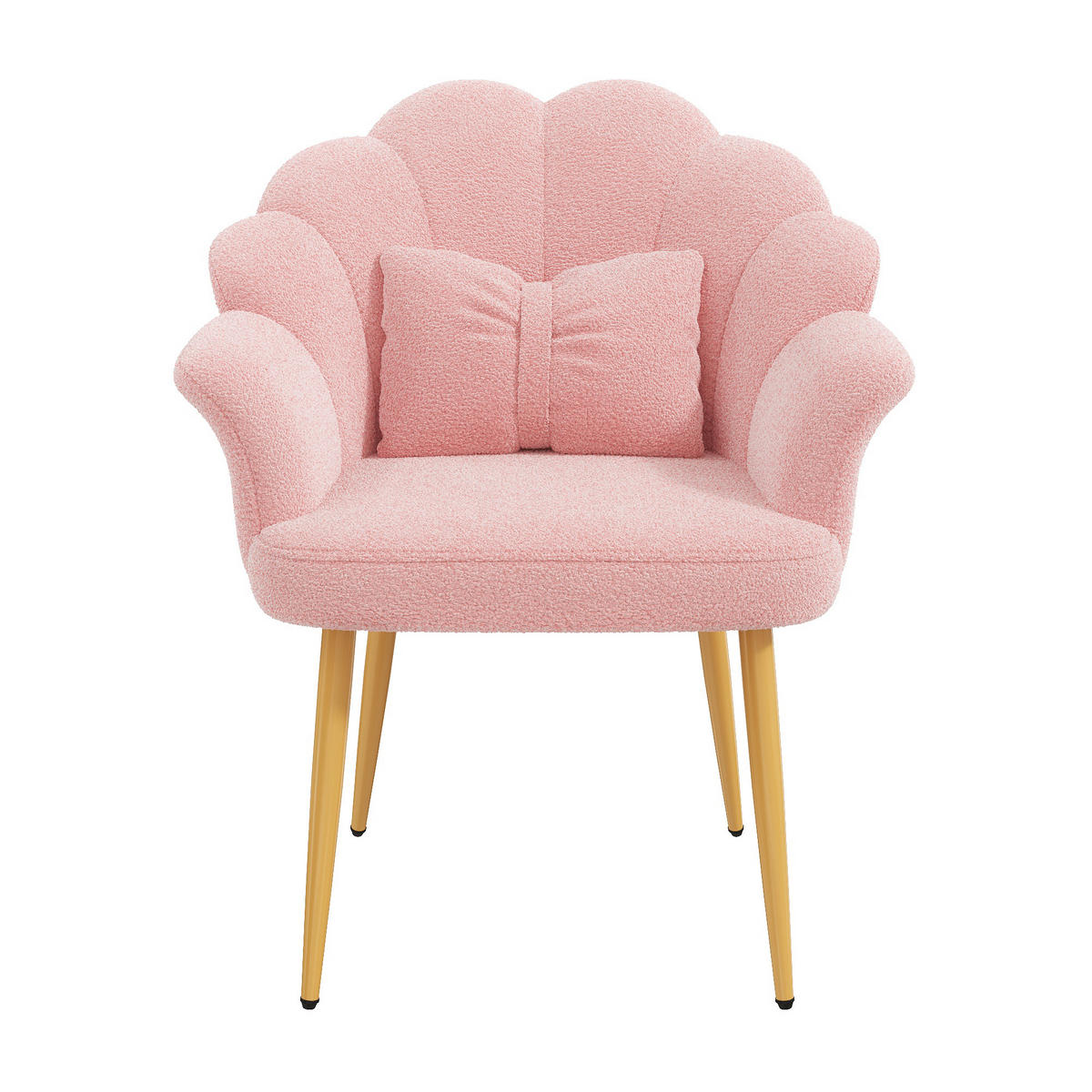 ARMLEHNSTUHL Blütenblatt-Design mit Schleifenkissen, DE-42136, Rosa - Pink, Holzwerkstoff (65.5/85/64cm) - ComfortXL